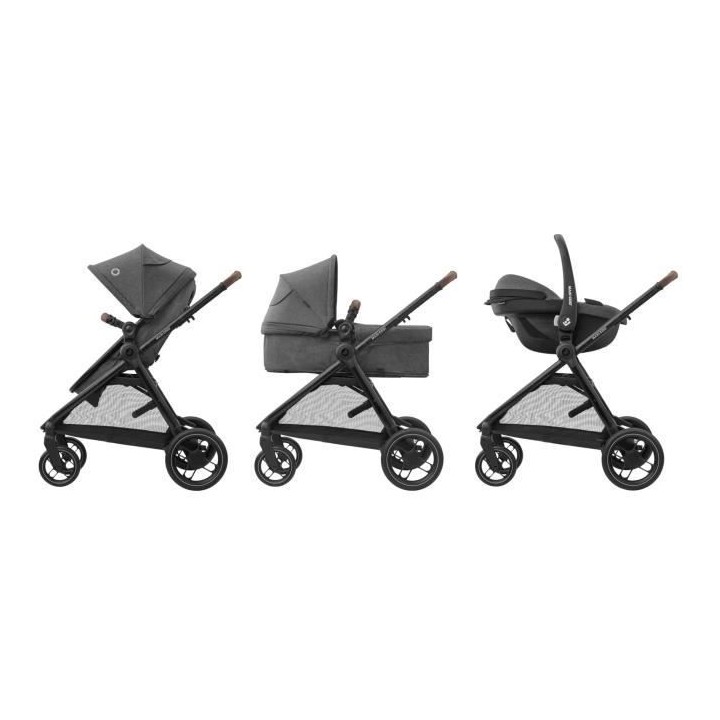 MAXI-COSI Poussette 3 en 1 Zelia S trio iSize 4 roues avec Cosi Cabrio
