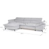 Canapé d'angle gauche convertible 4 places MAX - Tissu gris - L 291 x P 171 x H 75 cm - MINIMAX