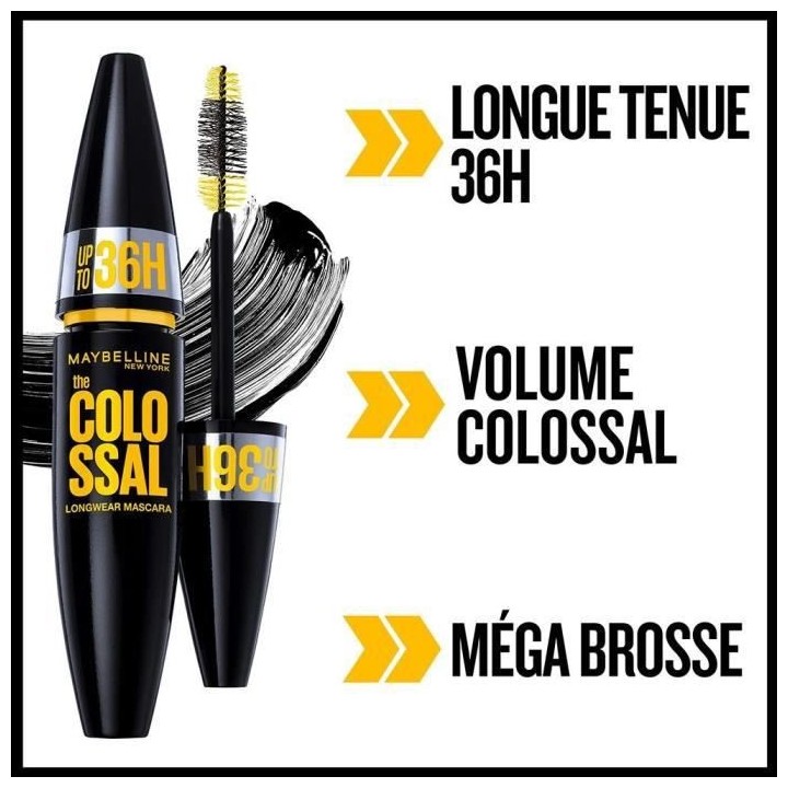 Mascara MAYBELLINE NEW YORK Colossal Waterproof Noir 9,5ml