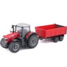 BBURAGO Tracteur Massey Fergusson + remorque a friction 1/43 COLLECTION FERME