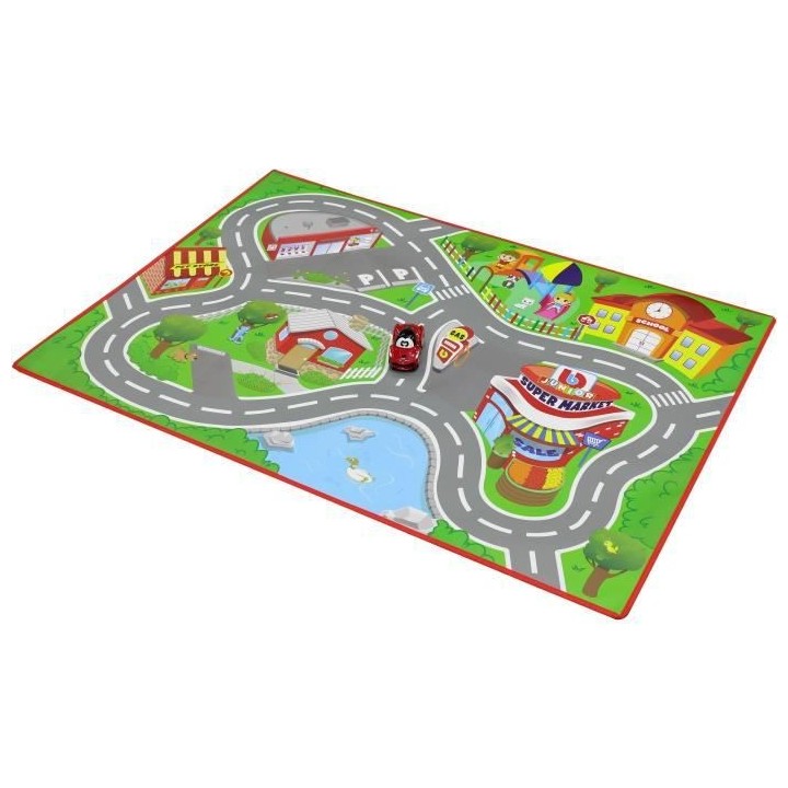 BBURAGO BB JUNIOR - Tapis de jeu + 1 véhicule Ferrari (tube)
