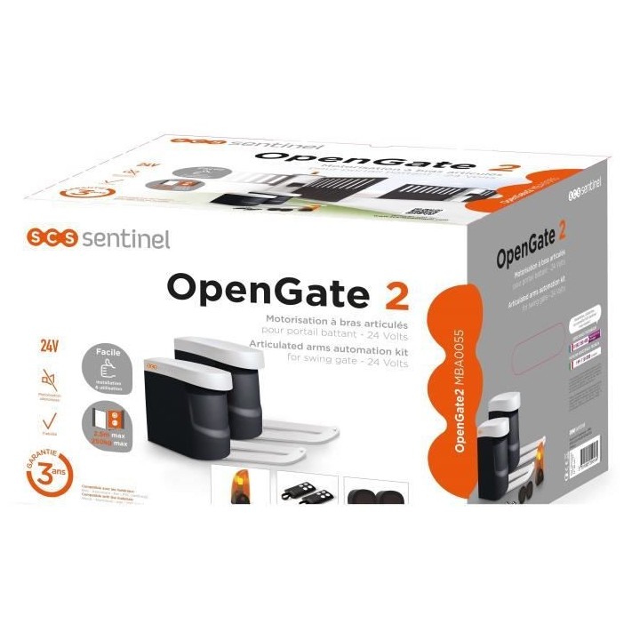 Motorisation OpenGate 2 portail battant a bras articulés pour portail