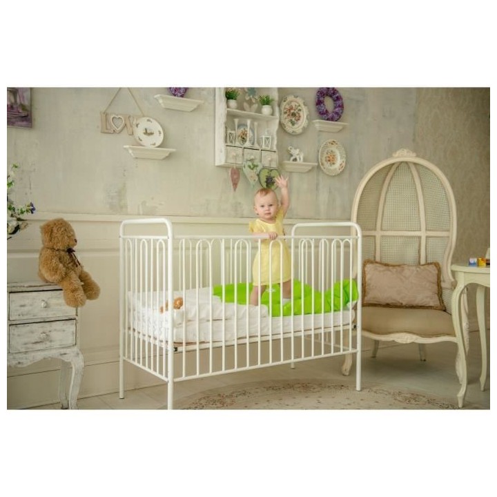 POLINI LIt bébé Métal Vintage 120*60 Blanc