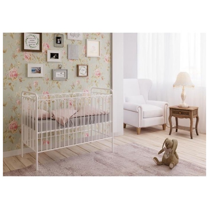 POLINI LIt bébé Métal Vintage 120*60 Blanc