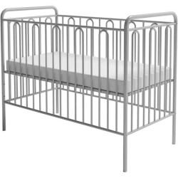 POLINI Lit Bébé Métal Gris- 120*60 SILVER