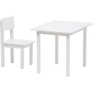 POLINI KIDS SET ENSEMBLE 1 TABLE + 1 CHAISE BLANC bois massif bouleau