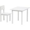 POLINI KIDS SET ENSEMBLE 1 TABLE + 1 CHAISE BLANC bois massif bouleau naturel laqué