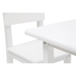 POLINI KIDS SET ENSEMBLE 1 TABLE + 1 CHAISE BLANC bois massif bouleau naturel laqué