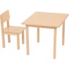 POLINI KIDS SET ENSEMBLE 1 TABLE + 1 CHAISE NATUREL bois massif bouleau vernis naturel