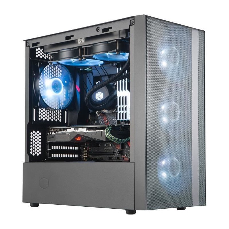 COOLER MASTER LTD BOITIER PC NR400 - 2xVentilateurs 120mm - Noir - Verre trempé - Format Micro ATX (MCB-NR400-KGNN-S00)