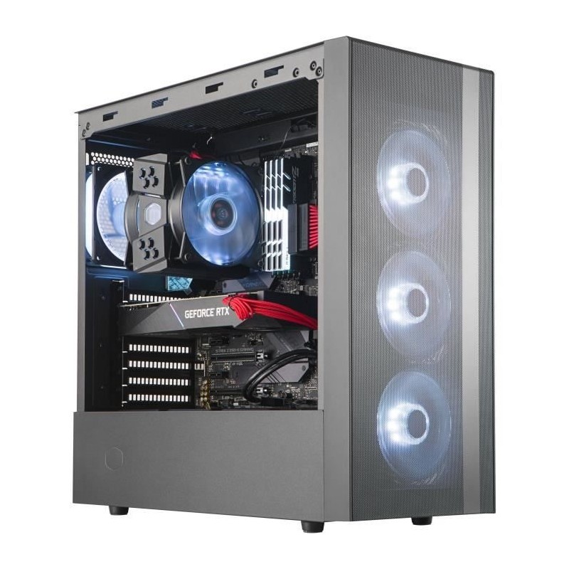 COOLER MASTER LTD BOITIER PC NR600 - Gaming -2xVentilateurs 120mm - Noir - Verre trempé - Format ATX (MCB-NR600-KGNN-S00)