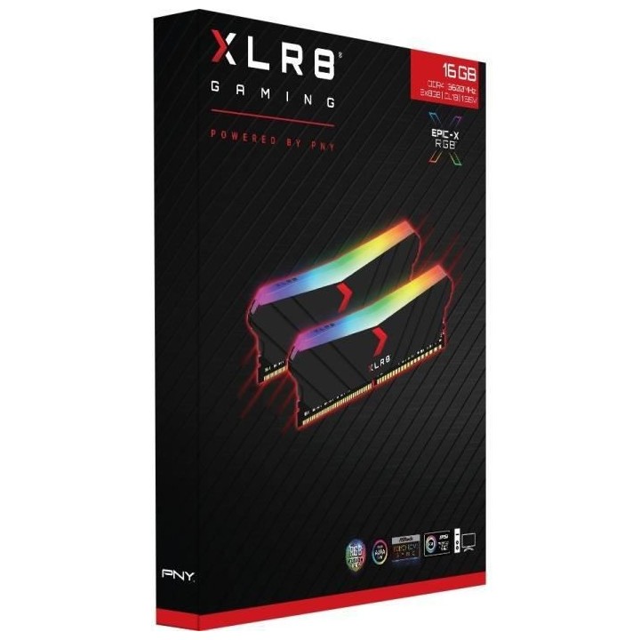 Mémoire RAM - PNY - XLR8 Gaming EPIC-X RGB™ DDR4 3600MHz 2x8GB (MD1
