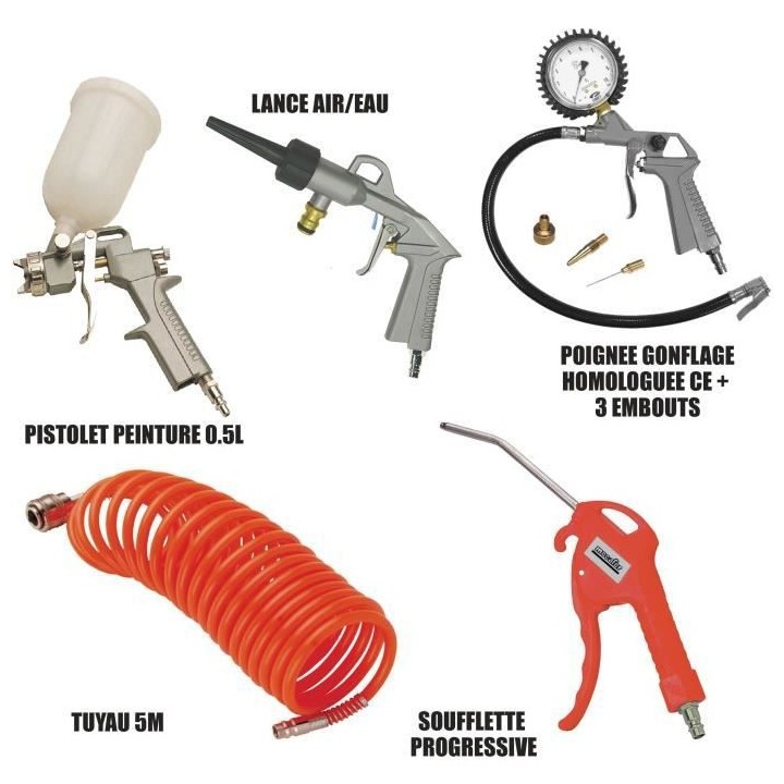 MECAFER Kit Essentiel - 8 pieces pour compresseur