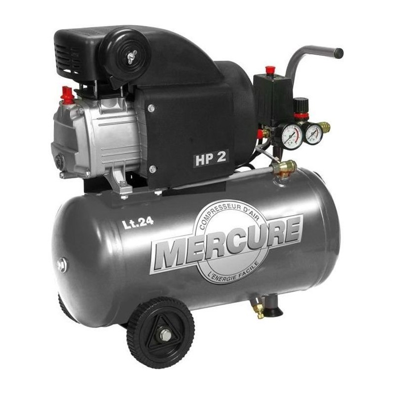 Compresseur d'air horizontal Mercure 425063 - 24L - 1500 W - 8 barss - 2 CV