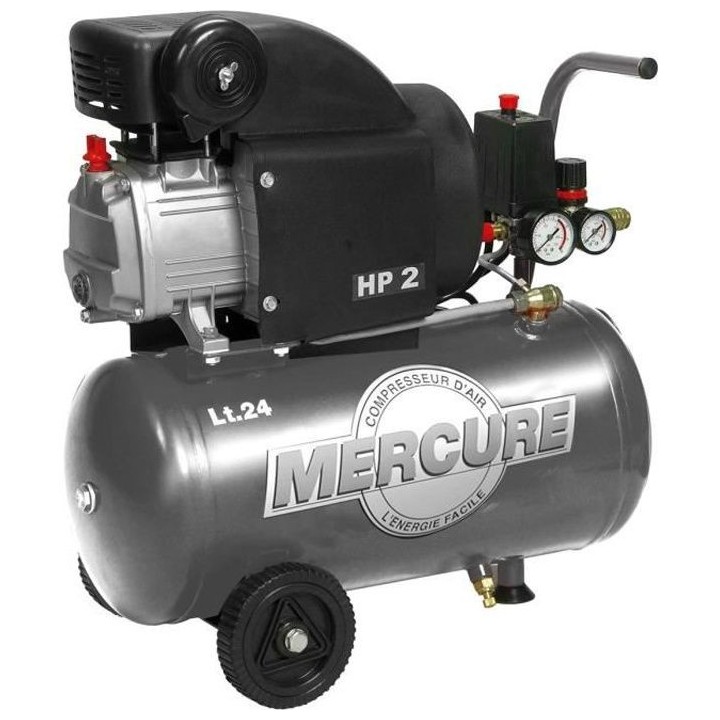 Compresseur d'air horizontal Mercure 425063 - 24L - 1500 W - 8 barss -