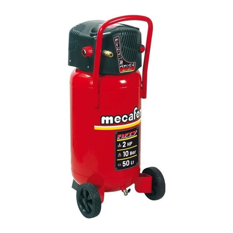 Compresseur d'air vertical Mecafer FIFTY - 50L - 1500W - 10 bars - 2 CV