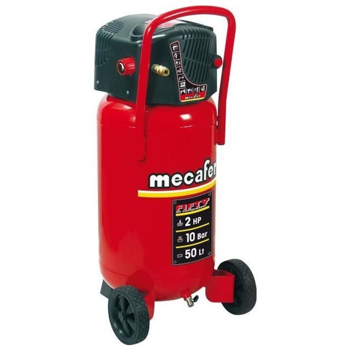 Compresseur d'air vertical Mecafer FIFTY - 50L - 1500W - 10 bars - 2 C