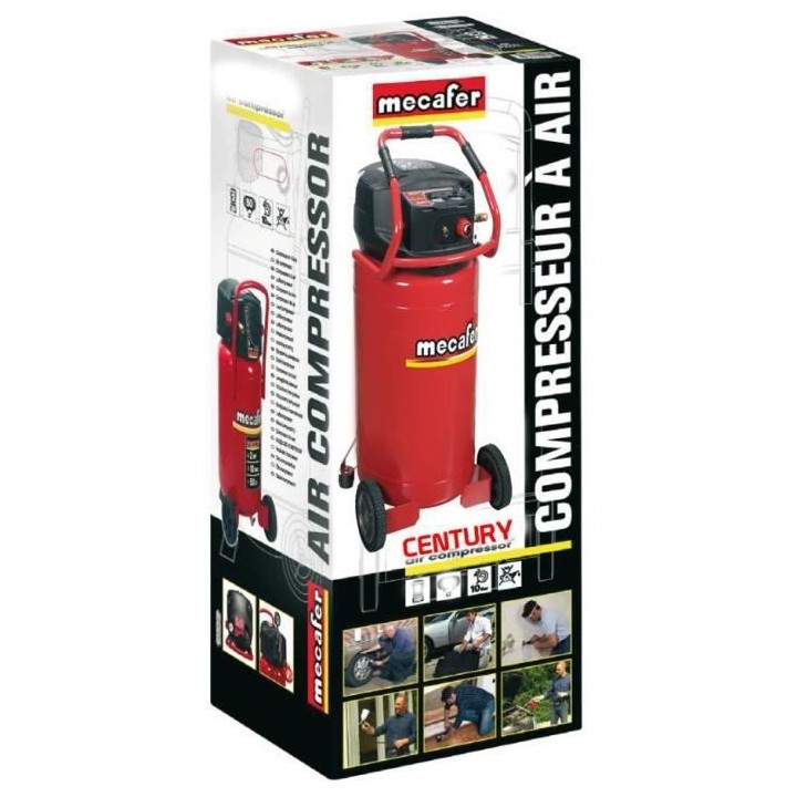 MECAFER Compresseur sans huile 100 L 2,5HP Vertical Century