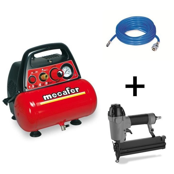 MECAFER Compresseur 6L 1,5HP New Vento Mecafer + Kit agrafage