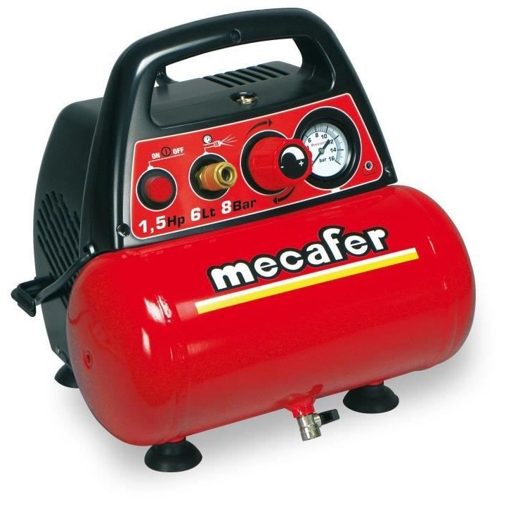 MECAFER Compresseur 6L 1,5HP New Vento Mecafer + Kit agrafage