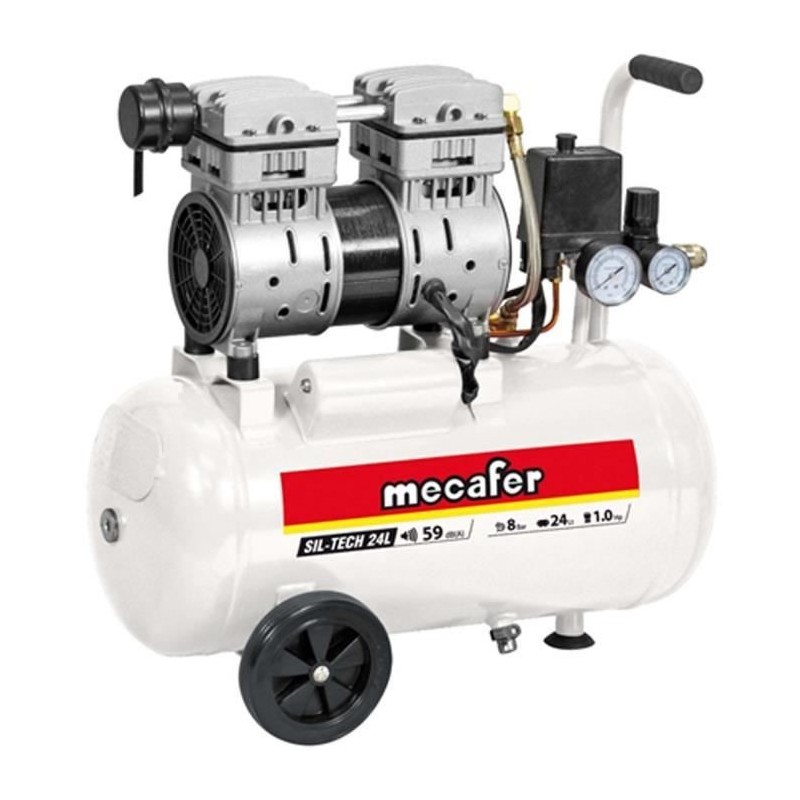 MECAFER COMPRESSEUR SILENCIEUX 24L 1HP