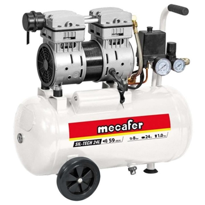MECAFER COMPRESSEUR SILENCIEUX 24L 1HP