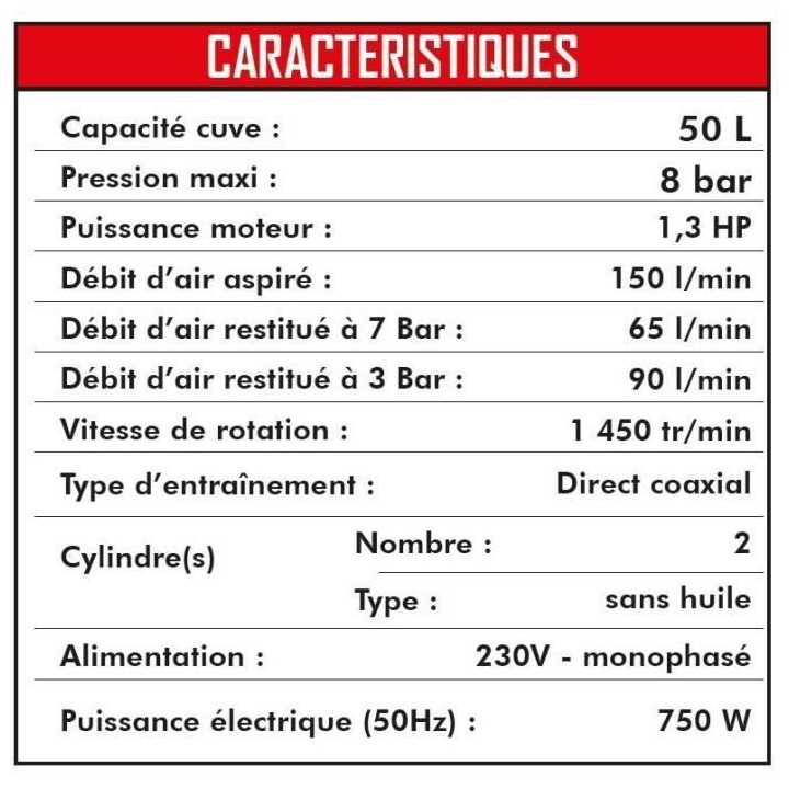 MECAFER COMPRESSEUR SILENCIEUX 24L 1HP