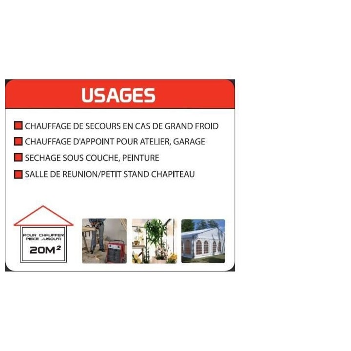 MECAFER Chauffage céramique soufflant MH2000 - 2000 W