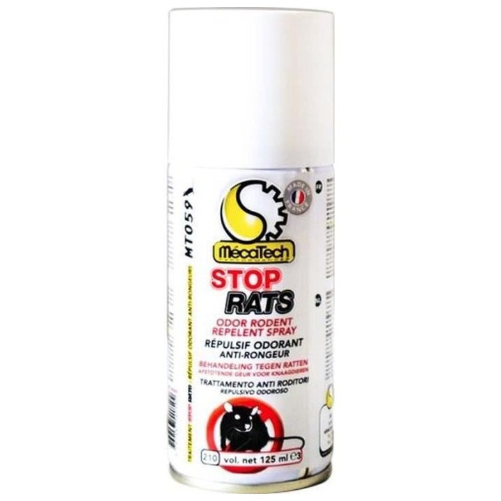 Bombe de répulsif anti-rongeur stop rats MécaTech MT059 125ml pour a