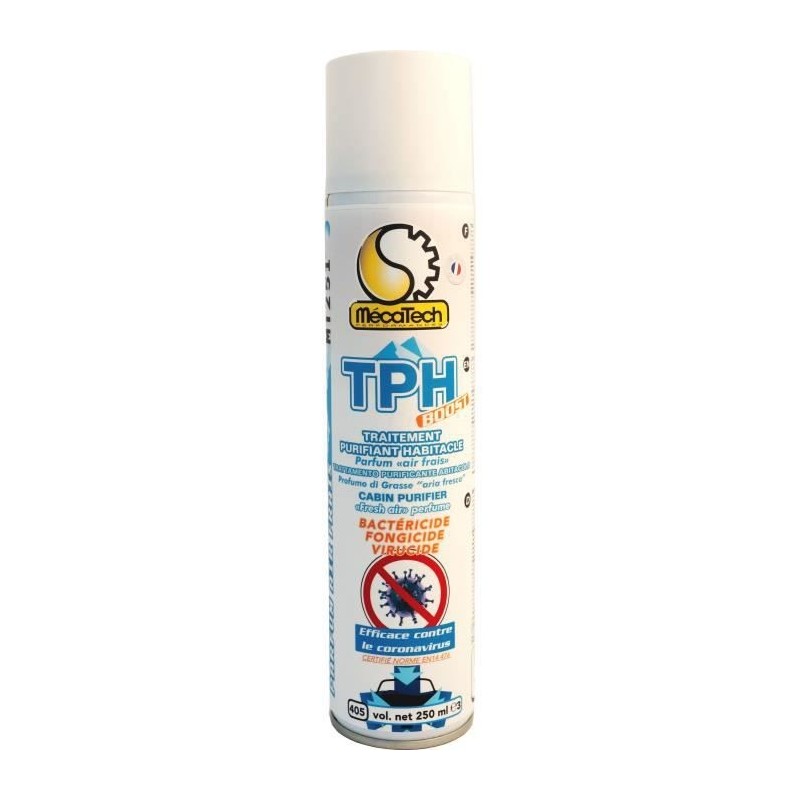 TPH Boost traitement purifiant habitacle pulvériastion bouton parfum Air Fris