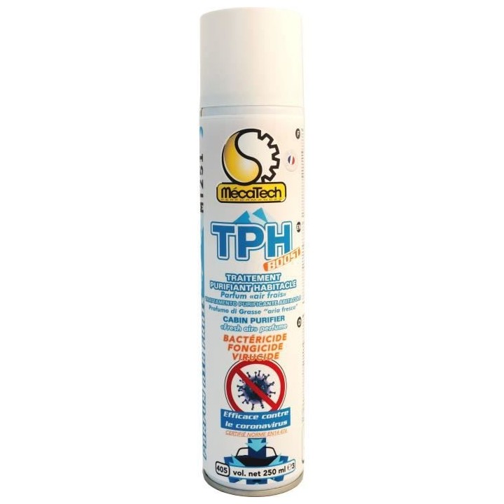 TPH Boost traitement purifiant habitacle pulvériastion bouton parfum