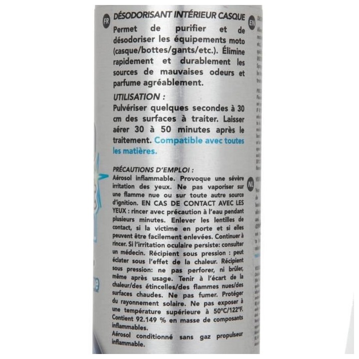 Helmet fresh désodoriant intérieur casque