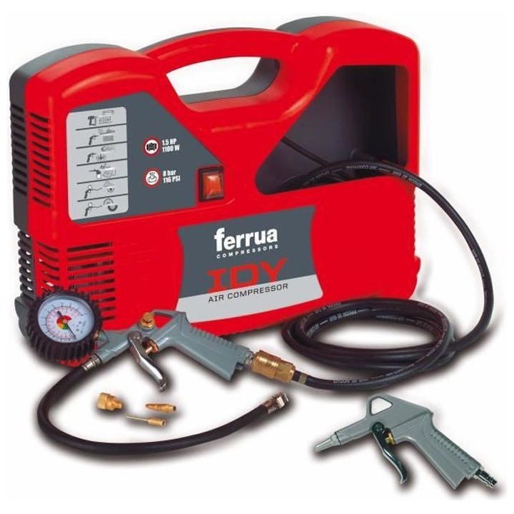 Compresseur d'air sans cuve Ferrua IDY 425915 - 1100W - 8 bars (Livré