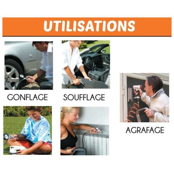 Compresseur d'air sans cuve Ferrua IDY 425915 - 1100W - 8 bars (Livré