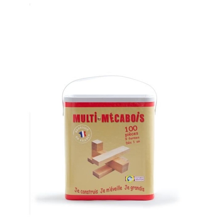 MECABOIS - Baril de 100 pieces - Jeux de constructions planchettes en