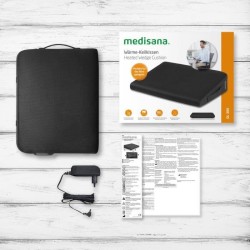 MEDISANA OL 300 - Coussin chauffant en forme de cale pour améliorer la posture assise - 2-en-1 - 3 températures - Noir