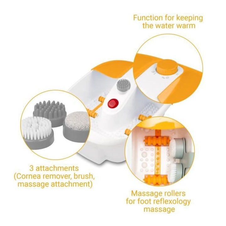 Medisana Bain de Pieds avec Massage de la Zone Réflexe des Pieds, Bai