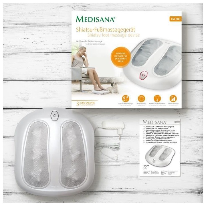 Medisana Appareil de massage shiatsu des pieds FM 883 Blanc