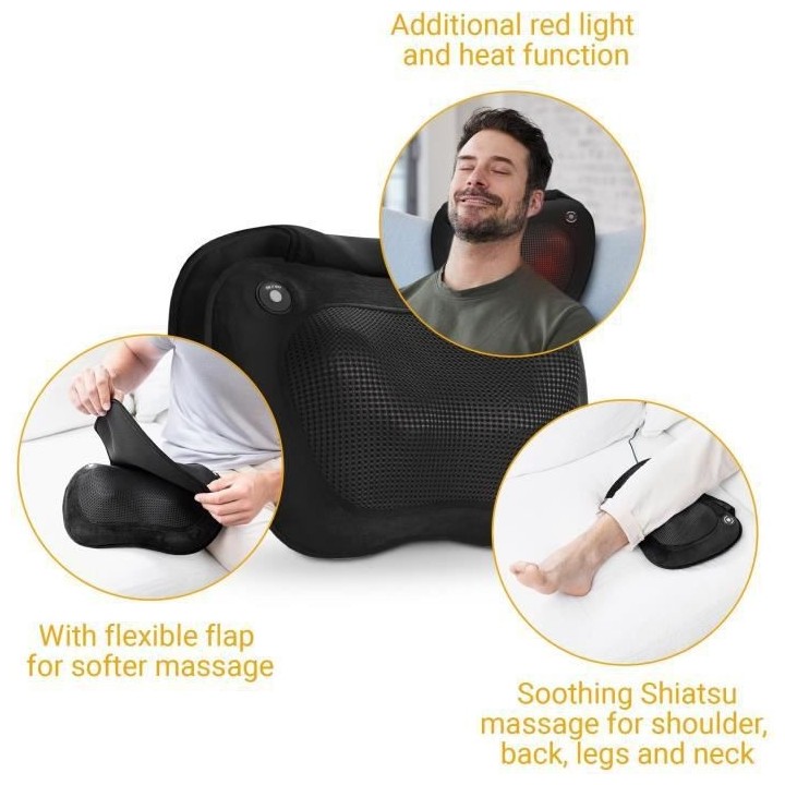 MEDISANA MC 850 - Coussin de massage Shiatsu épaules, dos, jambes et
