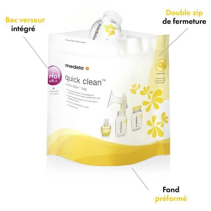 Medela Quick Clean sachets de Stérilisation Micro-Ondes 5 Unités