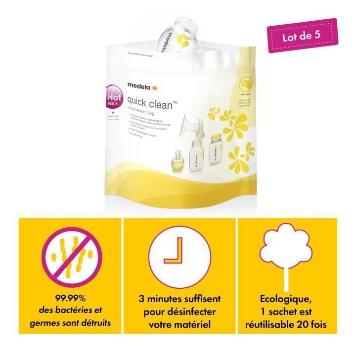 Medela Quick Clean sachets de Stérilisation Micro-Ondes 5 Unités