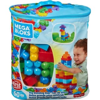 MEGA BLOKS First Builders Sac Bleu 60 blocs - 12 mois et +