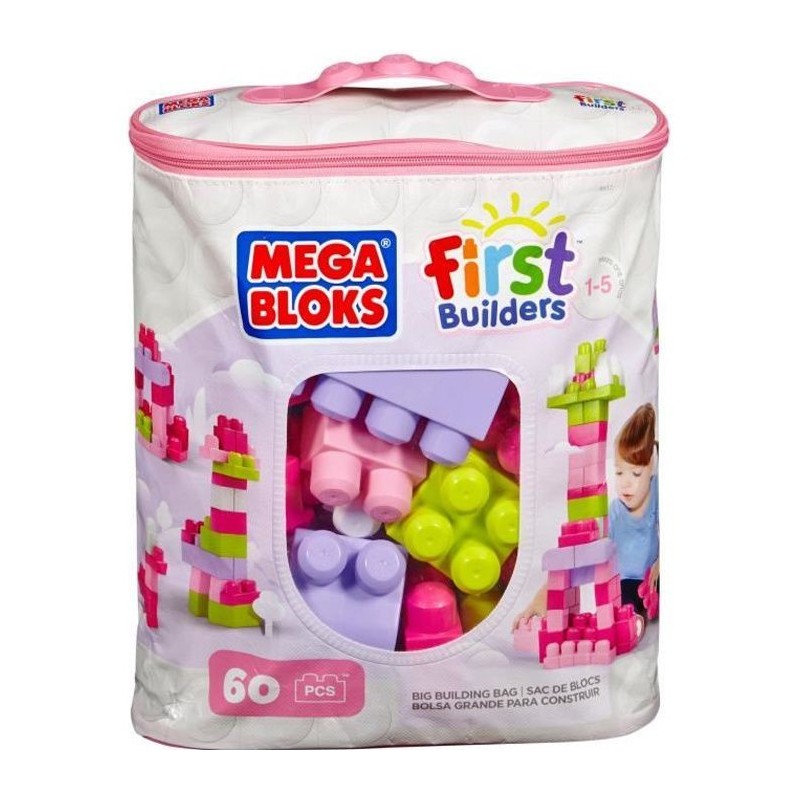 MEGA BLOKS First Builders Sac Rose 60 blocs - 12 mois et +