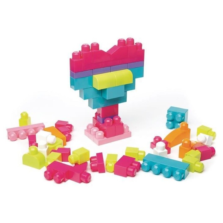 MEGA BLOKS First Builders Sac Rose 60 blocs - 12 mois et +