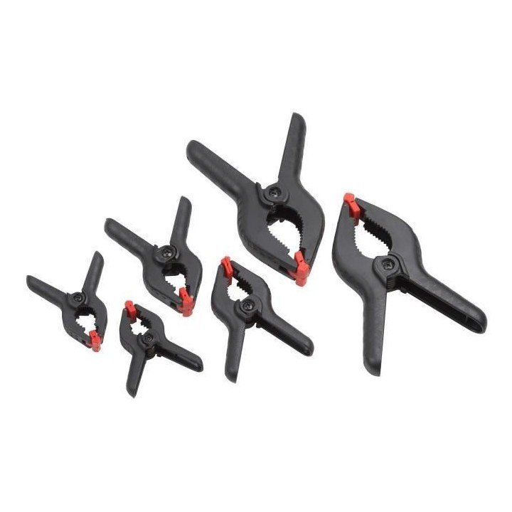 MEISTER Jeu de 6 pinces a ressort - Nylon et fibre de verre