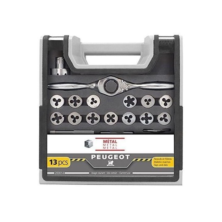 Mallette tarauds/filieres & clé a cliquet 60 pcs PEUGEOT OUTILLAGE