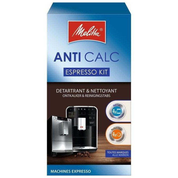 Melitta - Kit Expresso - Machines a Expresso - 4 Dét. poudre + 4 Nett