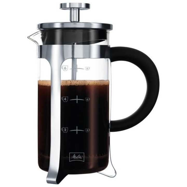 MELITTA Cafetiere a piston Premium en verre et inox 8 tasses