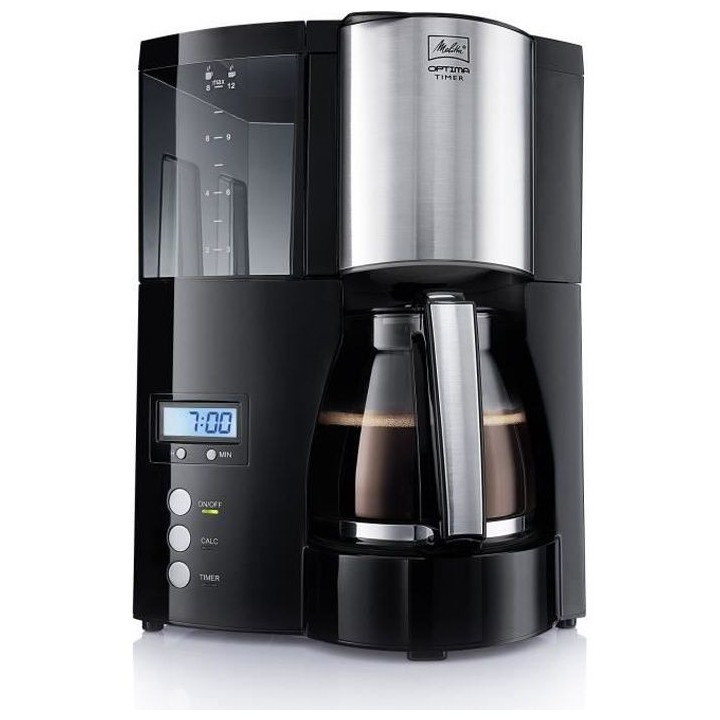 MELITTA 100801 Cafetiere filtre programmable Optima Timer - Noir