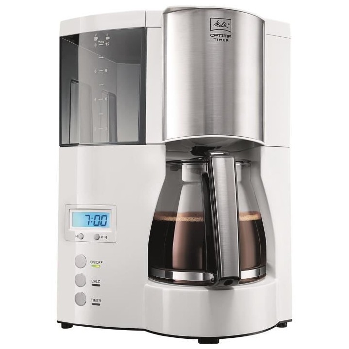MELITTA 100801 Cafetiere filtre programmable Optima Timer - Blanc